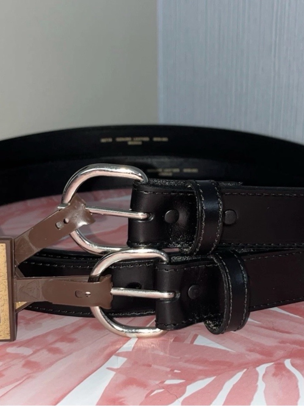 2-CE Schmidt Workwear Black Men’s Leather Belt Size 44 NEW